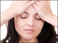 A stressed woman