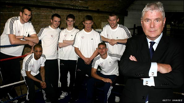 Terry Edwards and the GB boxing team ahead of the Beijing Olympics