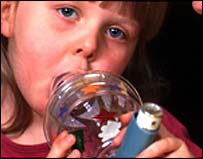 दमा की मरीज़ एक बच्ची