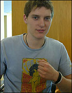 Craig Skerry sporting his anti-racism band