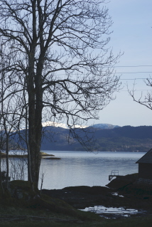 Snow on the distant mountains