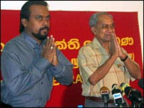 Wimal Weerawansa and Somawansa Amerasinghe (photo Elmo Fernando)