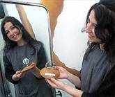 Angharad James o Lundain ddaeth yn gyntaf yn y gystadleuaeth dawns stepio unigol i ferched