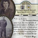 Amy and Jack and certificates from the borough expressing Saltash’s deep appreciation of their service.