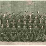 13 Platoon 'B' Company,163 OCTU December 1945. Platoon Commander, Capt Meddings, front row, fifth from the left, with moustache, Writer, second row at back, right hand end.