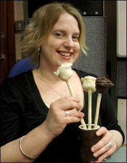 Prudence and her chocolate roses