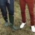 Dermot and Elviin model the state of the art in 2009 Festival Footwear. But whose legs belong to who?