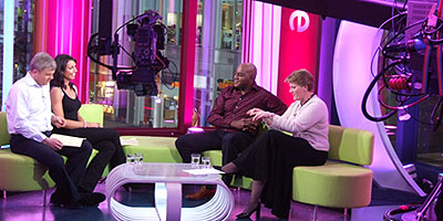 Ainsley Harriot in the studio