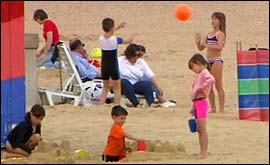 Picture: Children playing on the beach in Great Yarmouth.
