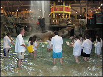 Performing in the pool