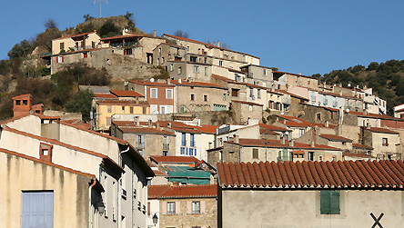 General view of an old Catalan village copyright BBC / Fred Adler. Old Catalan village in the hilltops. 