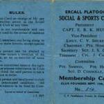 Ercall Platoon Sports Social Club Membership card