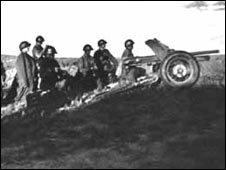 Советская пушка в районе Халхин-Гола