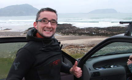 Home. Clive 'Burgers' Connolly made time to find some precious water time when he was home at Christmas from LA for a few weeks. 