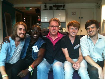 With Love From Humans with their producer John Barr and Tom