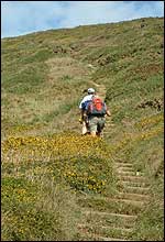 Jo walking up one of the climbs