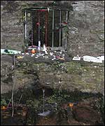 Offerings at Leech Well in Totnes