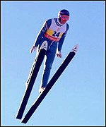 Eddie "The Eagle" Edwards ski jumping
