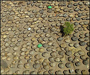 An aerial view of a Ugandan camp 