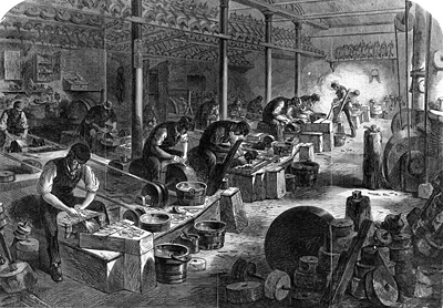 Grabado antiguo sobre la Revolución Industrial