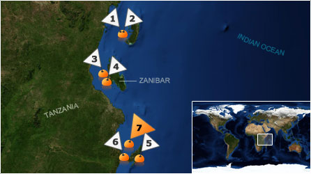 Dive map - Indian Ocean - coastal waters - Site 7