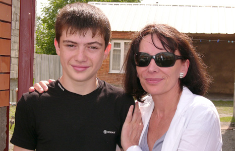 Pawlik, a survivor of the Beslan Masacre, with Ewa Ewart
