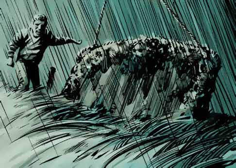 The mirror being pulled out - artwork by Frazer Irving