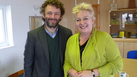 Michael Sheen with Nicola Heywood-Thomas