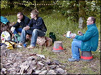Men have a picnic