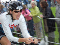 Cyclist at the Ironman UK Triathlon
