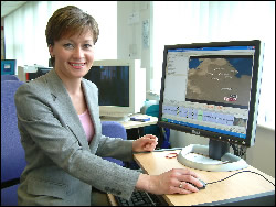 Sara at her weather centre