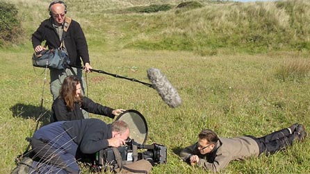 Chris Packham and crew filming. Image by Juliet Reagan.