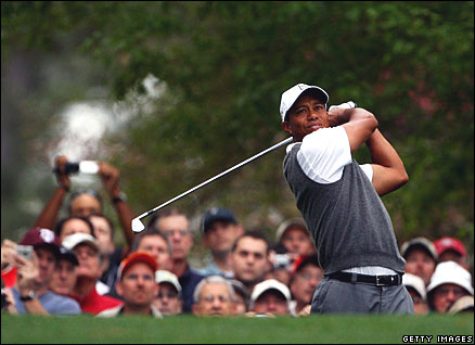 Tiger Woods, first day of practice, The Masters 2008