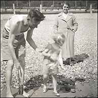 Monty with Joy as a young girl and her mother at Brighton