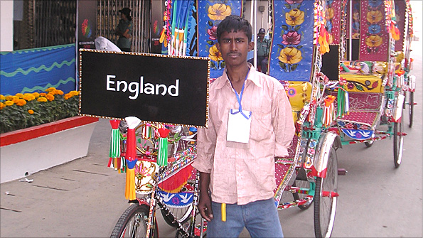 Andrew Strauss's transportation for the opening World Cup ceremony