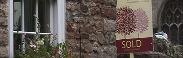 Sold sign in Wrington, North Somerset