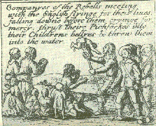 woodcut depicting the alleged attacks on protestants