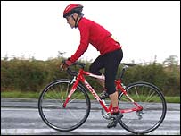 Against the clock, Tim Williams during the race 