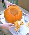Scoop out the pumpkin.