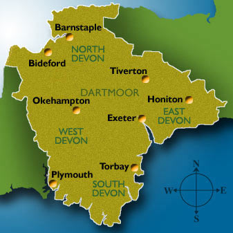 Map of Devon 