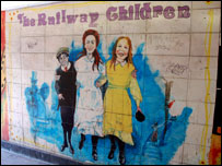 The Railway Children as subway art in Bradford