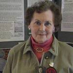 Gwen Parkes (then and now)with her ARP and AFS badges