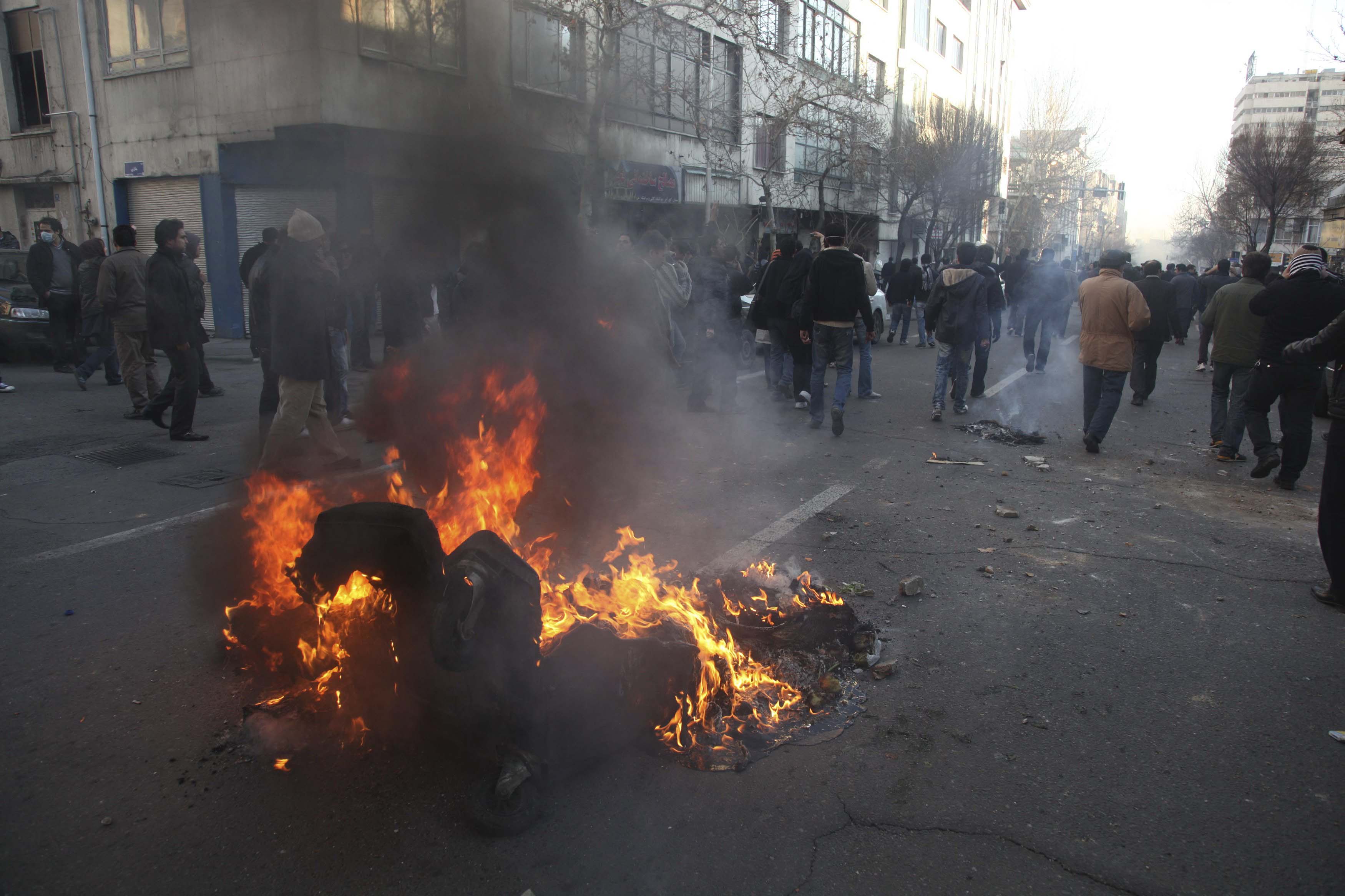 Protests near Azadi Square in Tehran, Feb 14