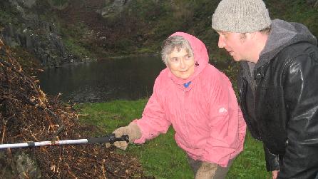 Adam and Dr. Margaret Wood looking for stromatolites