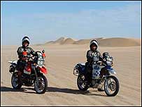 Two bikers in Mauritania