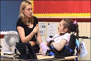 Jemima and her teacher: (Jemima - a power-full voice)