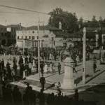 Mirano Square in Mirano, Italy, where 600 Germans with 8 field guns surrendered on 29th April 1945. Leo Pavan, a civilian living in Mirano took this photograph.