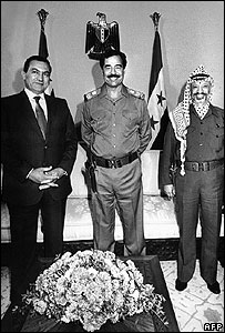 Hüsnü Mübarek, Saddam Hüseyin, Yaser Arafat