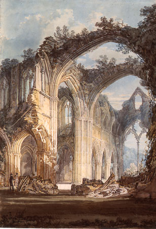 The chancel and crossing of Tintern Abbey (1794) by JMW Turner 1775-1851, copyright Tate 2005
