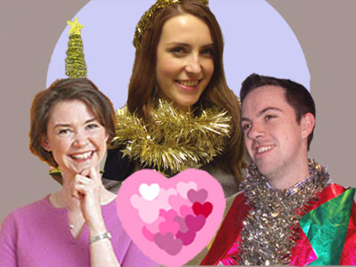 Natalie, Alice and Stephen in the BBC Learning English panto